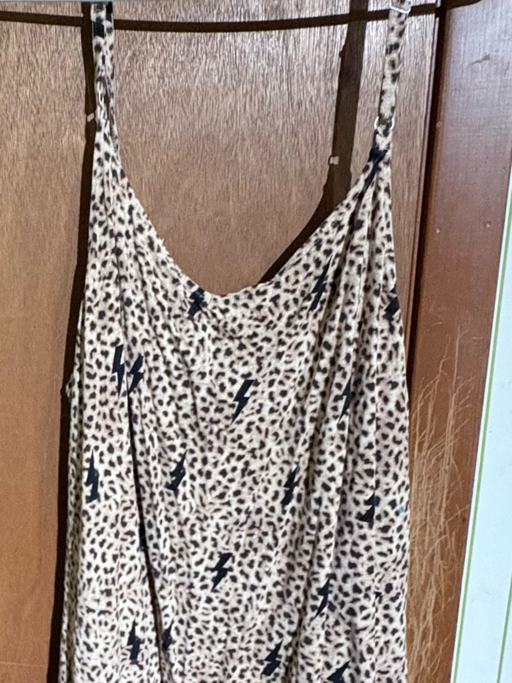 torrid Super Soft Knits Tank Top Light tan with Black Print